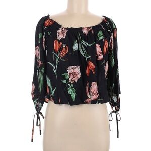 ASTR The Label Floral Black Blouse Size Medium